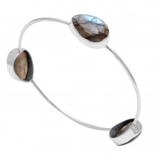 Labradorite pear silver bracelet